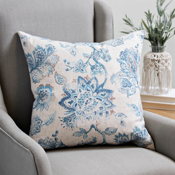 Blue Floral Linen Pillow Kirklands Home
