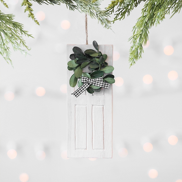 White Door with Wreath Ornament Kirklands Home