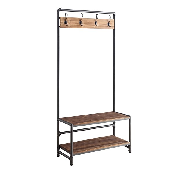 Annalee Industrial Metal and Wood Hall Tree Kirklands Home