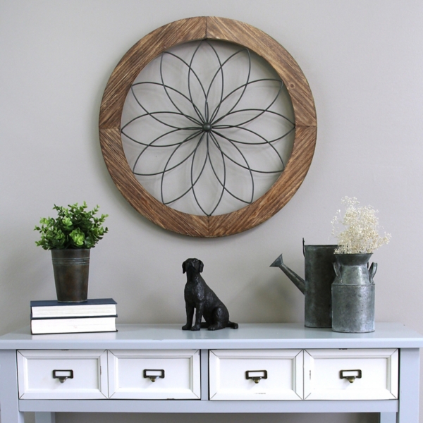 Round Wood and Metal Medallion Wall Plaque Kirklands Home
