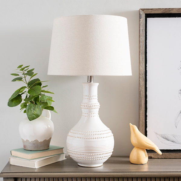 White Glaze Serenia Ceramic Table Lamp Kirklands Home