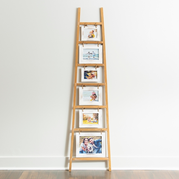 Natural Wood and Cream Ladder Leaner Collage Frame Kirklands Home