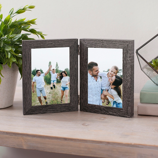 Charcoal Two Openings Hinged Collage Frame, 4x6 Kirklands Home