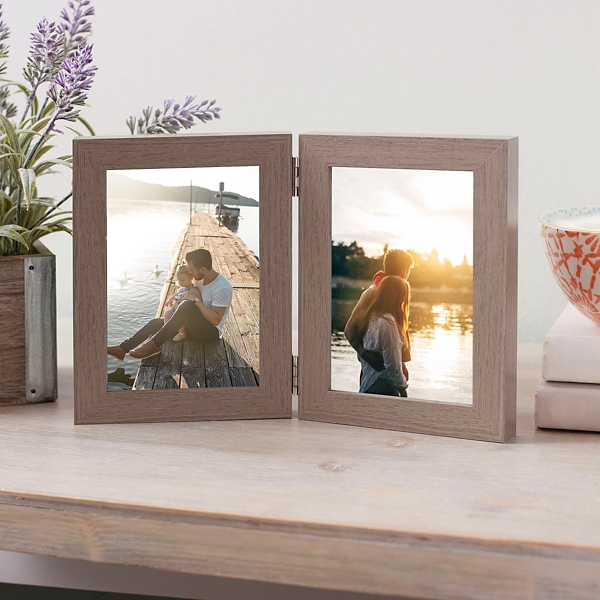 Woodgrain Two Openings Hinged Collage Frame, 4x6 Kirklands Home