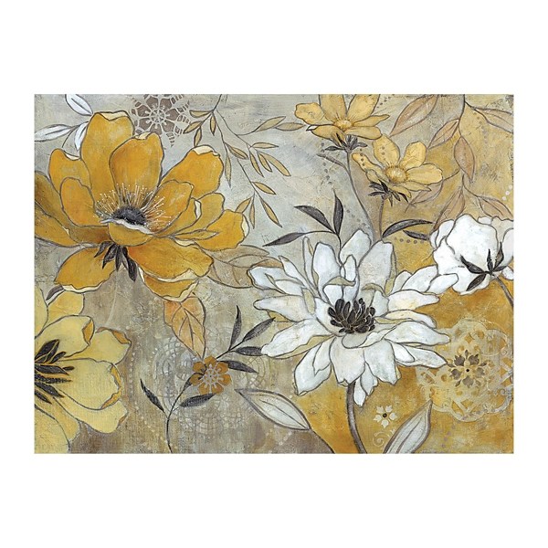 Yellow And Gray Floral Pattern