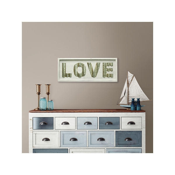 White Wood and Galvanized Metal Love Wall Plaque Kirklands Home