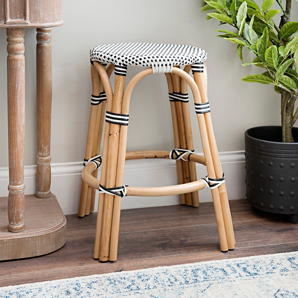 Black and White French Bistro Bar Stool Kirklands Home
