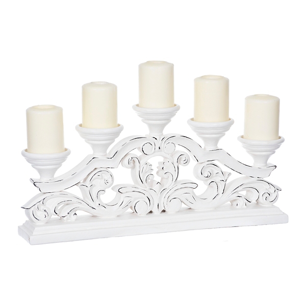 White Scroll Pillar Candle Runner Kirklands Home