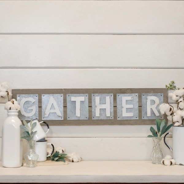 Wood and Metal Gather Sign Kirklands Home