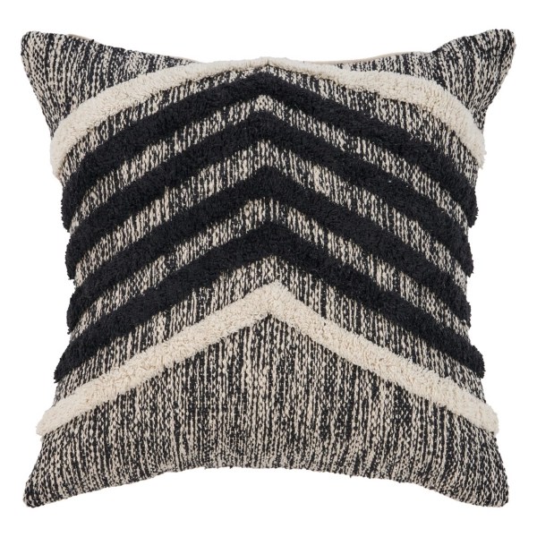Black and Metallic Fringe Textured Pillow Kirklands Home