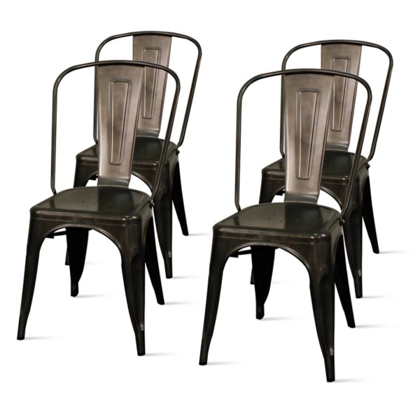Black Metal Stackable Dining Chairs, Set of 4 Kirklands Home