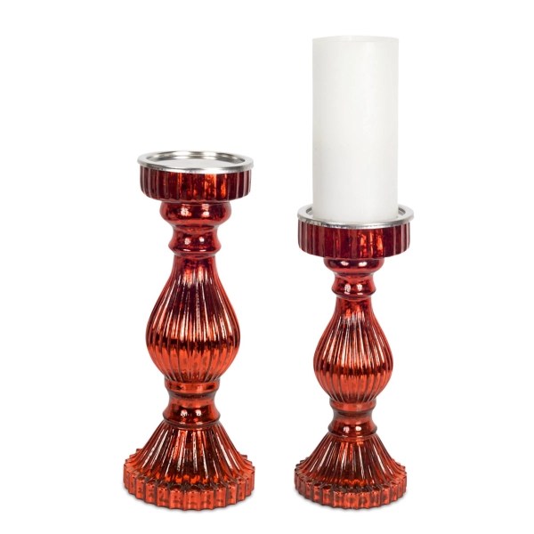 Red Glass Candle Holders, Set of 2 Kirklands Home