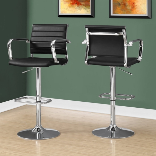 Chrome Base Black Adjustable Bar Stools, Set of 2 Kirklands Home