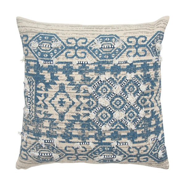 Blue Abstract Geometric Fringe Pillow Kirklands Home
