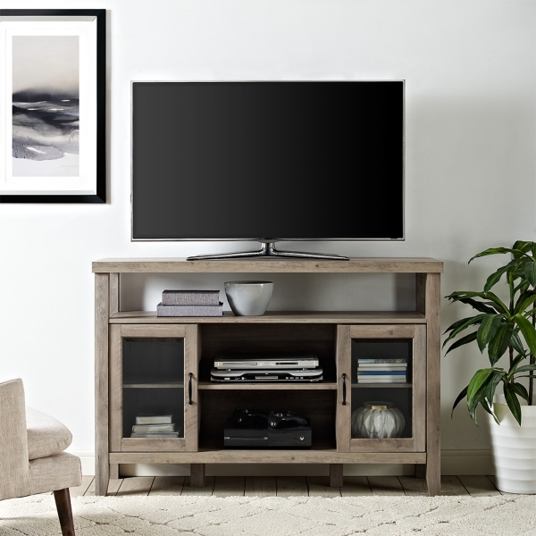 Farmhouse Highboy Gray Wood Media Kirklands Home