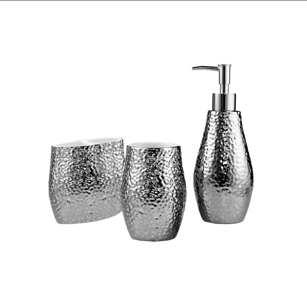 Textured Silver 3pc. Bath Accessory Set Kirklands Home