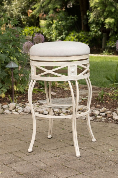 Callen Whitewash Swivel Silver Outdoor Bar Stool Kirklands Home