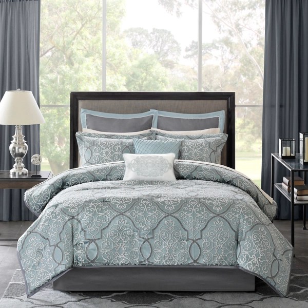 Blue King Quilt Set / Oceanfront Resort Reef 3 Piece Blue King
