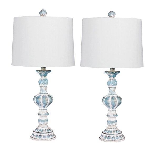 Antique Blue Candlestick Table Lamps, Set of 2 Kirklands Home