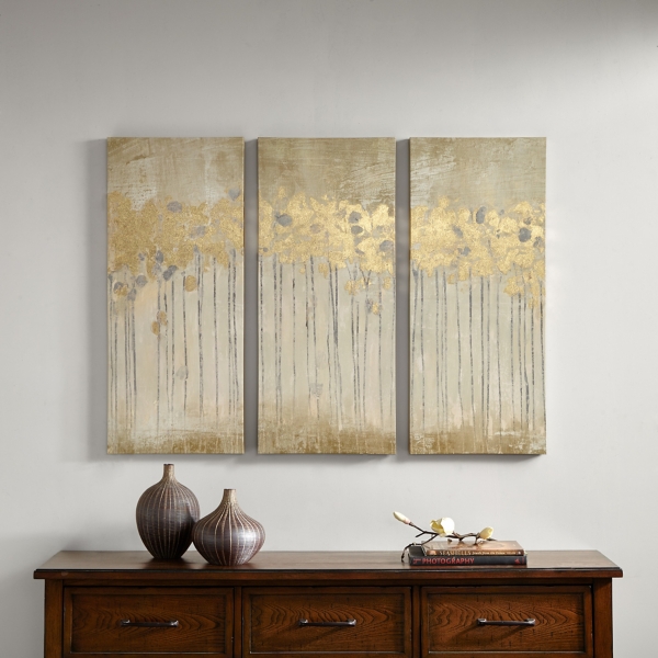 Golden Sandy Forest Canvas Art Prints, Set of 3 Kirklands Home