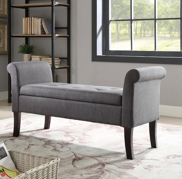 Palmer Charcoal Storage Bench Kirklands Home