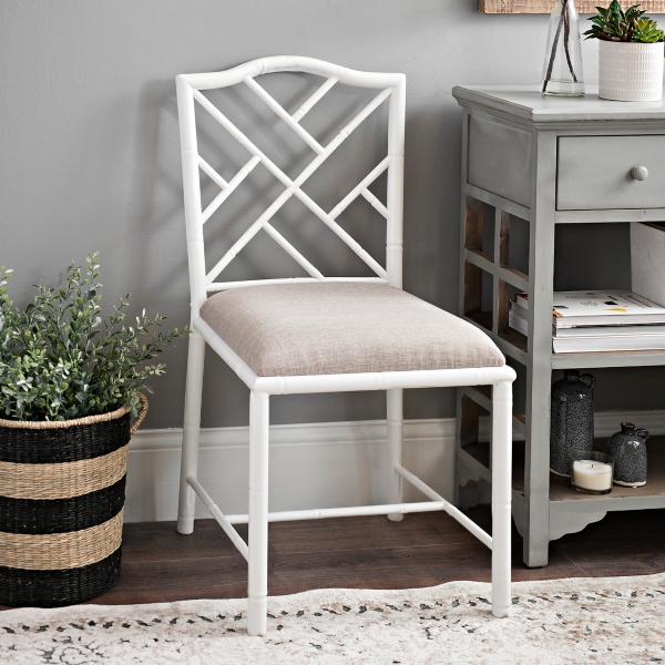 White Metal Upholstered Seat Harlow Dining Chair Kirklands Home