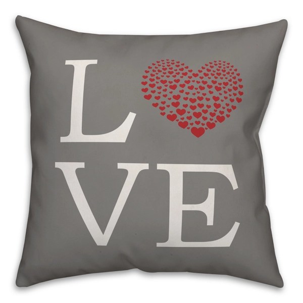 Gray Love with Hearts Valentine Pillow Kirklands Home