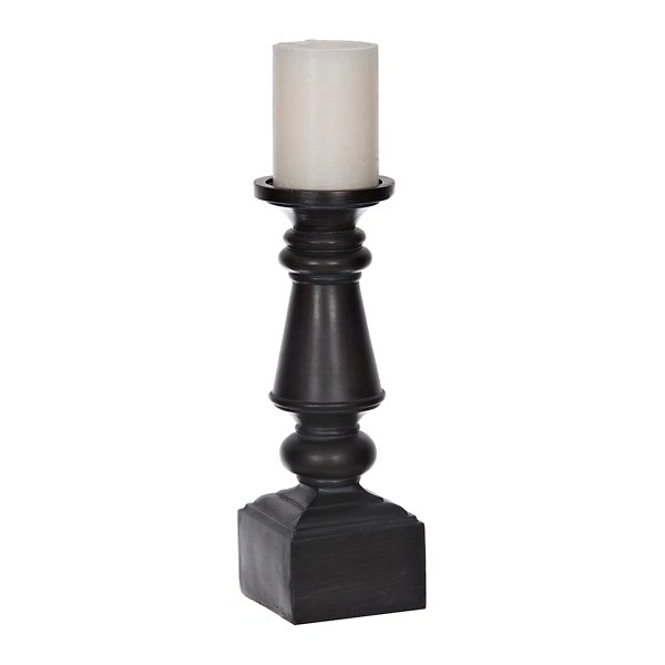 Black Square Base Candlestick, 12 in. Kirklands Home