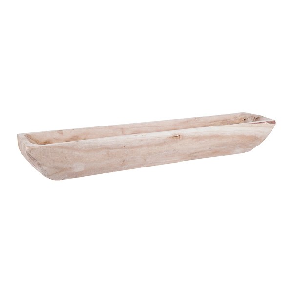 Carved Wood Boat Shaped Bowl Kirklands Home