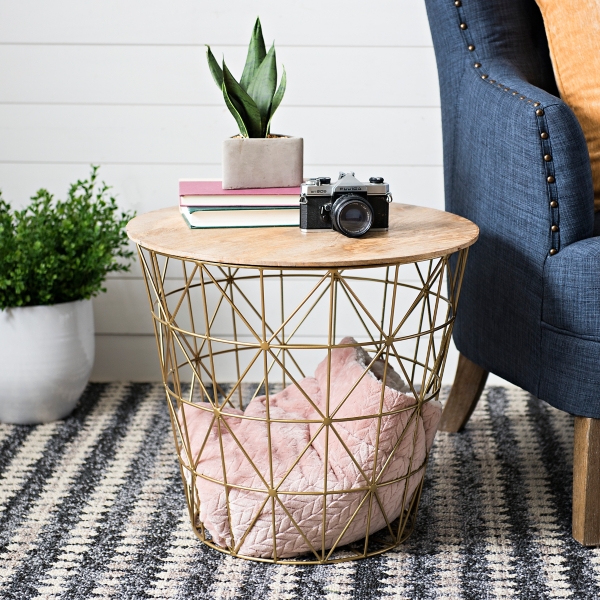 Large Metallic Nested Basket Table Kirklands Home