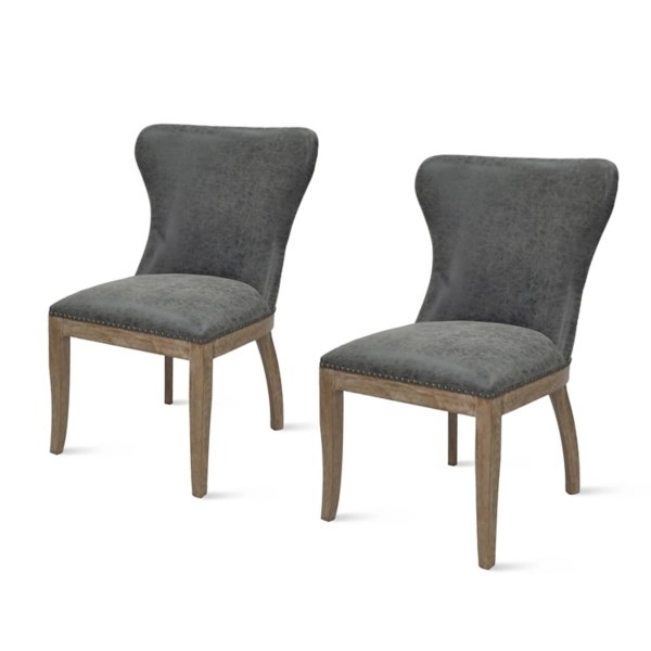 Gray Devon Faux Leather Dining Chairs, Set of 2 Kirklands Home