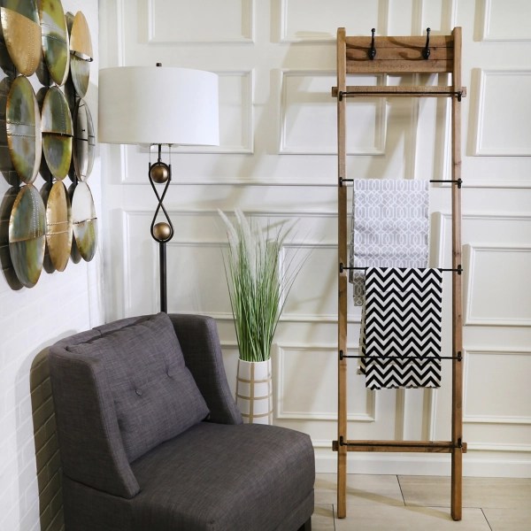 Farmhouse Style Ladder with Two Hooks Kirklands Home