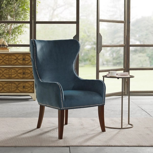 Blue Ivey Button Tufted Accent Chair Kirklands Home