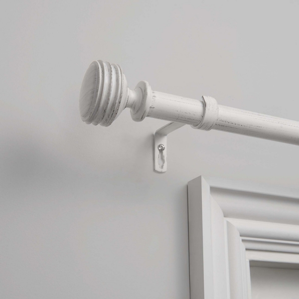 white curtain rod