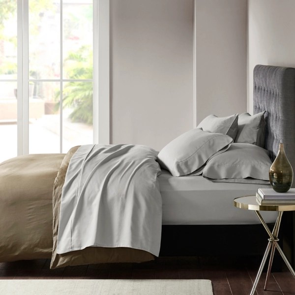 Gray Cotton Blend Sateen 6pc. Queen Sheet Set Kirklands Home