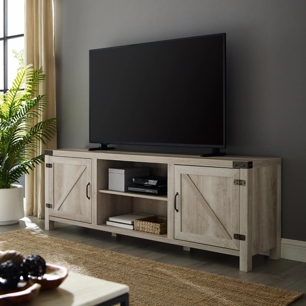 White Oak Barn Door TV Stand Kirklands Home