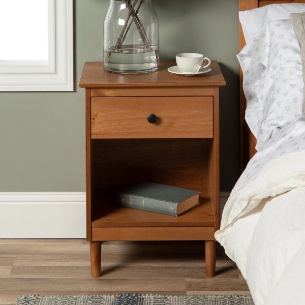 Caramel OneDrawer Wood Nightstand Kirklands Home