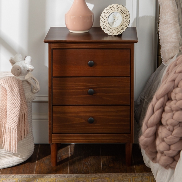 Walnut 3Drawer Wood Nightstand Kirklands Home
