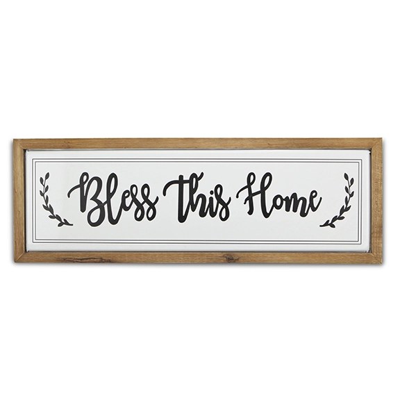 Metal Bless this Home Sign with Wood Frame Kirklands Home