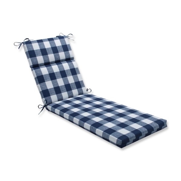 Navy Buffalo Check Outdoor Chaise Lounge Cushion Kirklands Home