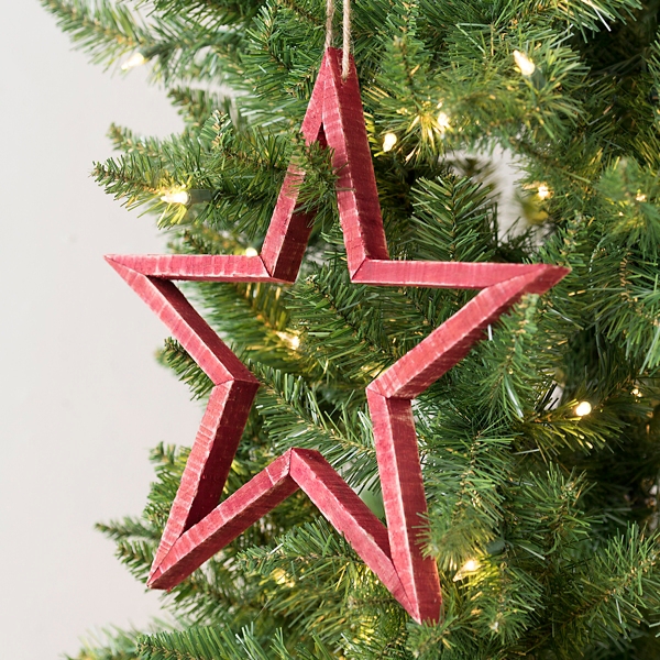 Red Wooden Star Ornament Kirklands Home