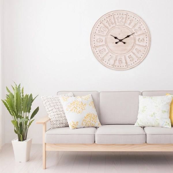 Carved Light Stained Wood Wall Clock Kirklands Home