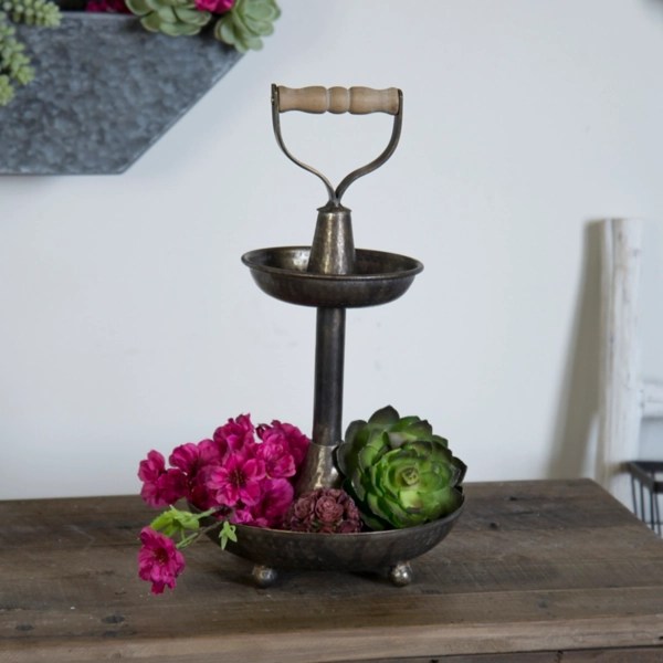 2Tiered Hammered Metal Tray Kirklands Home