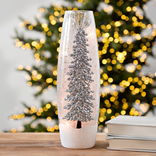 PreLit Bronze Tree Glass Hurricane Kirklands Home