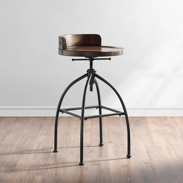 Wood Edgar Industrial Adjustable Stool Kirklands Home