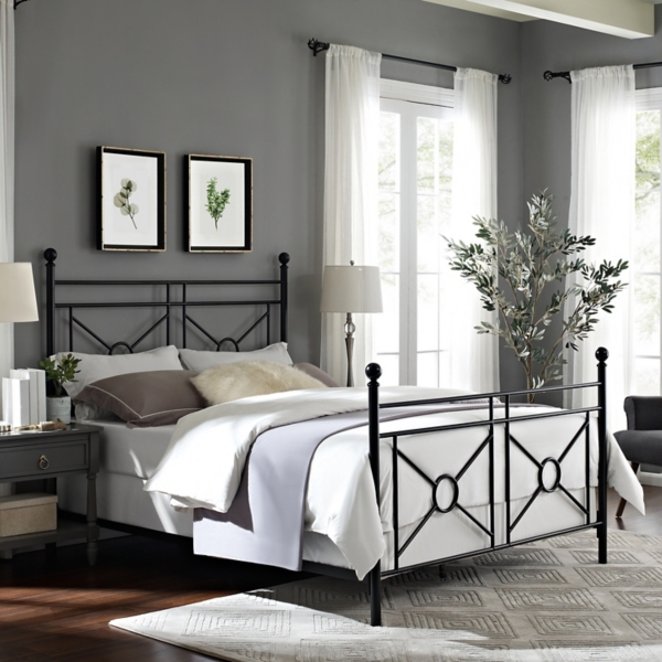 Black Metal King Bed Frame Bed With Built In Closet