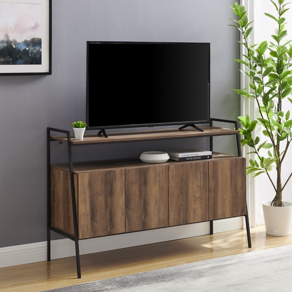 Rustic Oak Urban Industrial Wood TV Stand Kirklands Home