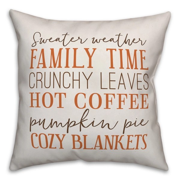 Fall Things with Brown Plaid Back Pillow Kirklands Home
