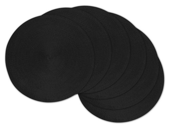 Black Round Woven Placemats, Set of 6 Kirklands Home