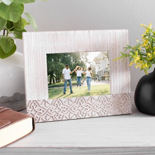 Carved White Wooden Picture Frame, 5x7 Kirklands Home